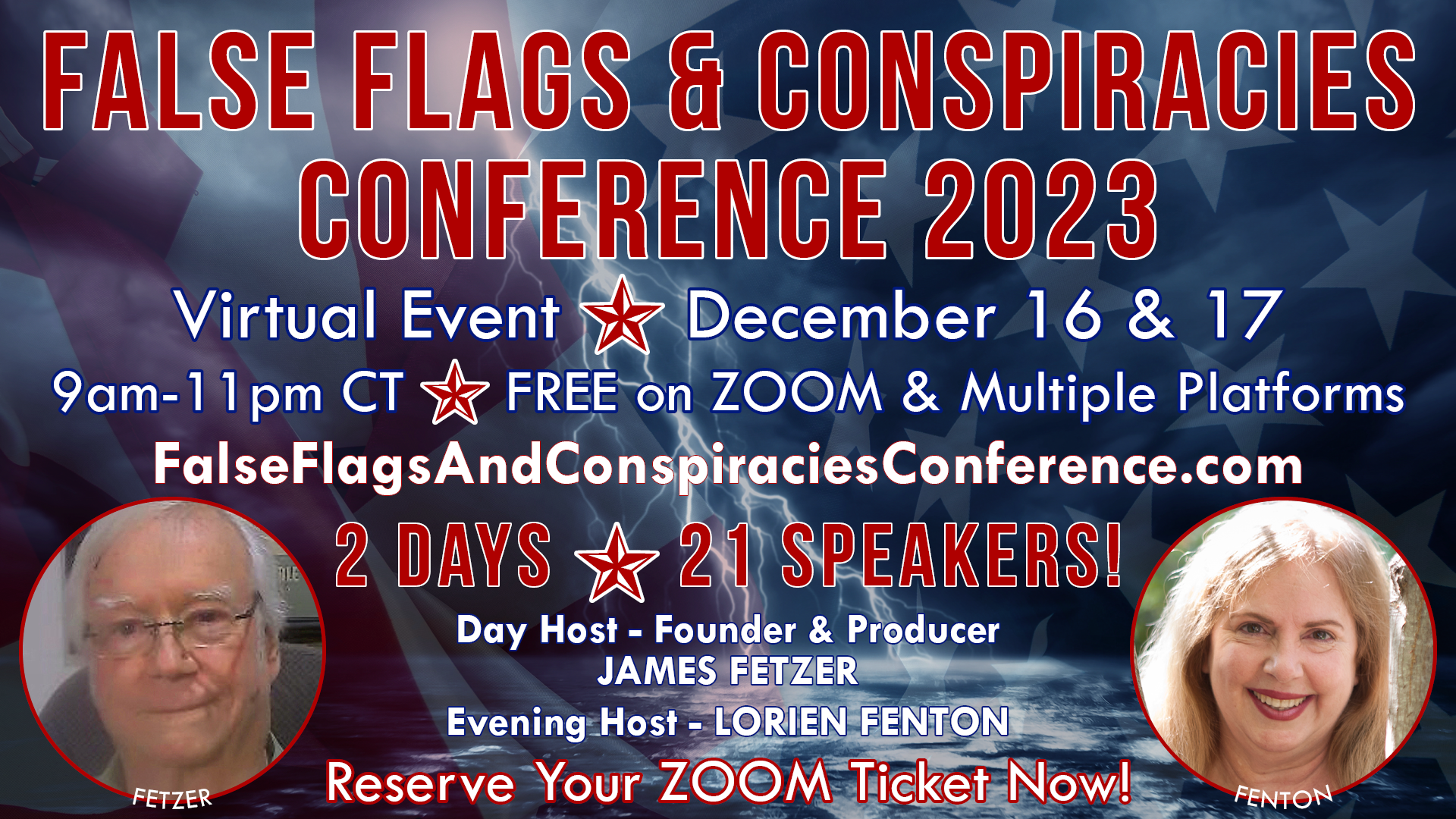Join Us at the False Flags and Conspiracies Conference 2023 - Dec. 16 & 17